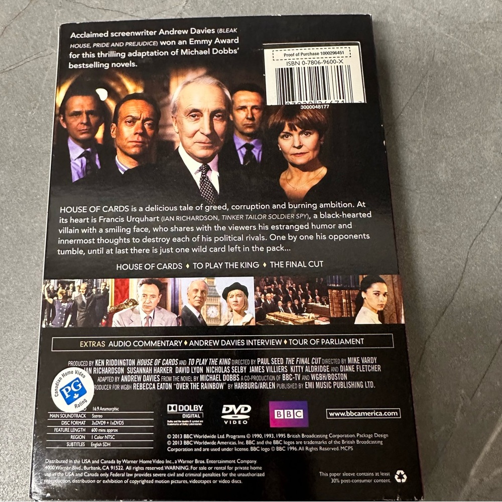 BBC Original UK Series ‘House of Cards’ 4 Disc Set - Picture 2 of 5